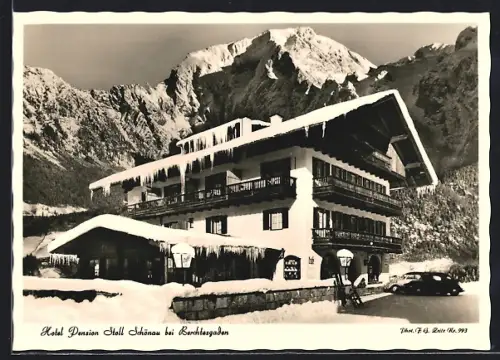 AK Schönau-Berchtesgaden, Hotel Pension Stoll im Schnee