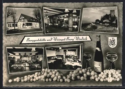 AK Bühl /Baden, Gerggaststätte und Weingut Burg Windeck, Innenansichten