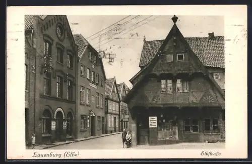 AK Lauenburg /Elbe, Elbstrasse mit Geschäften