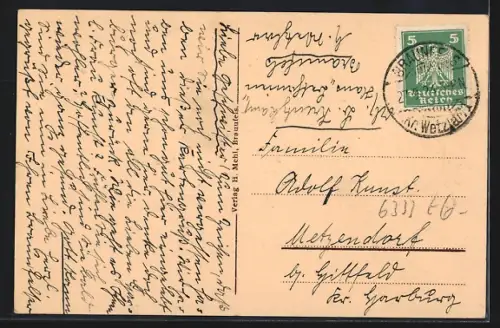 AK Braunfels, Marktplatz im Schnee