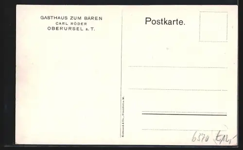 AK Oberursel, Gasthaus zum Bären, Bes. Carl Röder