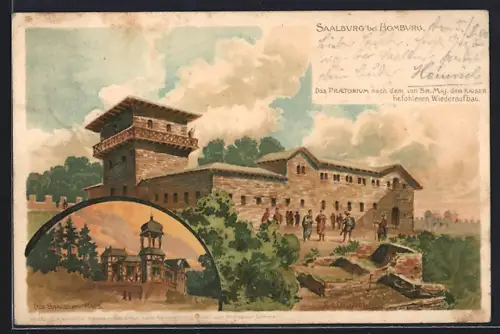 AK Homburg, Saalburg, Das Prätorium nach dem von Sr. Maj. dem Kaiser befohlenen Wiederaufbau, Saalburg-Haus