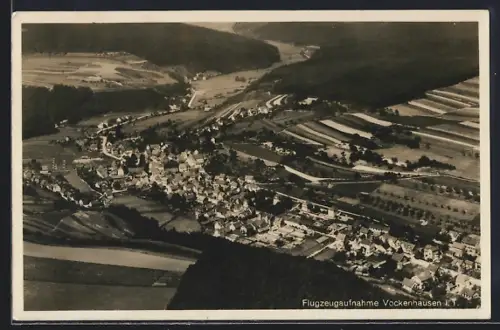 AK Vockenhausen i. T., Teilansicht, Fliegeraufnahme