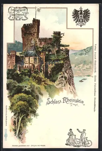 Lithographie Rheinstein, Schloss