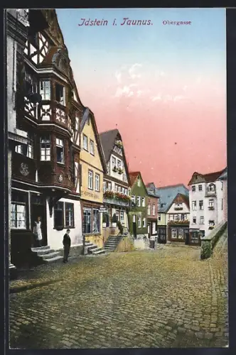 AK Idstein i. Taunus, Strasse Obergasse mit Geschäft Kölner Konsumhaus