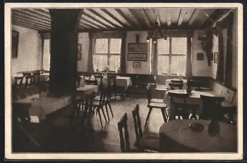 AK Berchtesgaden, Hotel Krone, Blick in die Kronenstube