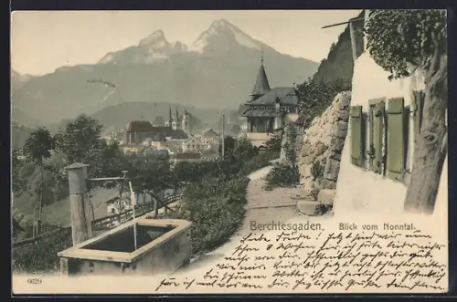 AK Berchtesgaden, Teilansicht mit Watzmann