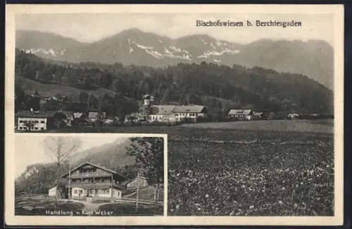 AK Bischofswiesen, Totalansicht, Handlung v. Karl Weber