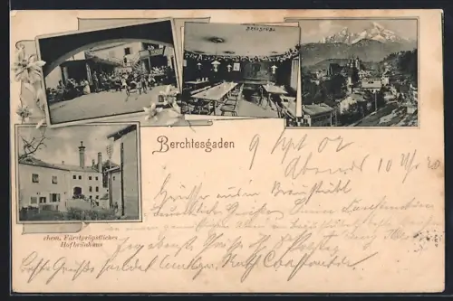 AK Berchtesgaden, Gasthof Hofbräuhaus, Inneres Bräustübl, Strassenpartie