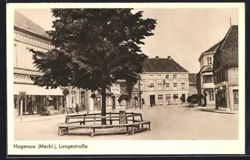 AK Hagenow /Meckl., Langestrasse mit Drogerie