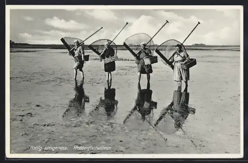 AK Hallig Langeness /Nordmark, Krabbenfischerinnen