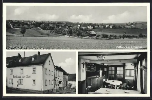 AK Rettershain i. Taunus, Gasthaus zum Stern, Innenansicht, Panorama