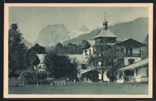 AK Berchtesgaden-Schönau, Hotel und Pension Panorama, Gebirgslandschaft