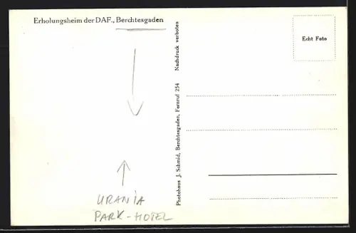 AK Berchtesgaden, Erholungsheim der DAF