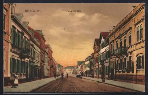 AK Kehl a. Rh., Partie in der Hauptstrasse