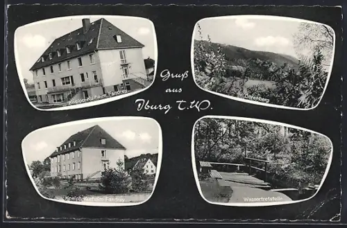 AK Iburg /Teutoburger Wald, Kneipp-Kurheim Fandrey, Dörenberg, Wassertretstelle