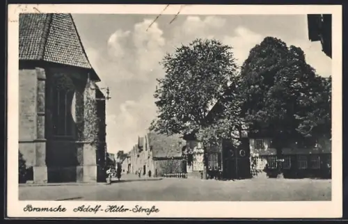 AK Bramsche, Strasse mit Kirche
