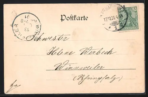 AK Osnabrück, Neumarkt mit Markt und Denkmal