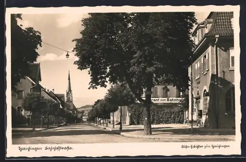 AK Spaichingen, Bahnhofstrasse, Restaurant zum Bahnhof