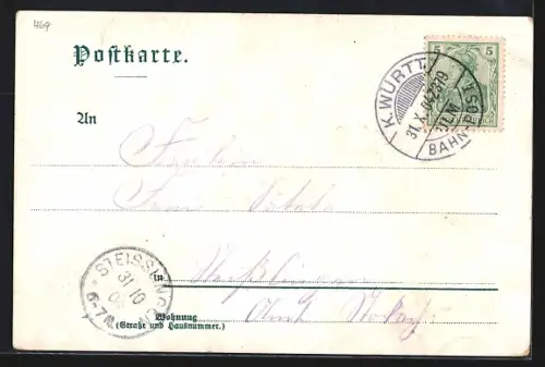 Lithographie Beuron, Kloster, Klosterkirche, Innenansicht