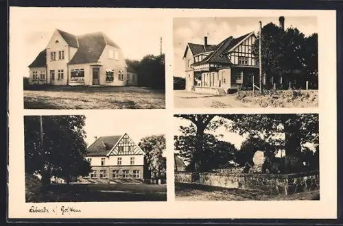 AK Lebrade i. Holstein, Friedhof, Häuser im Ort