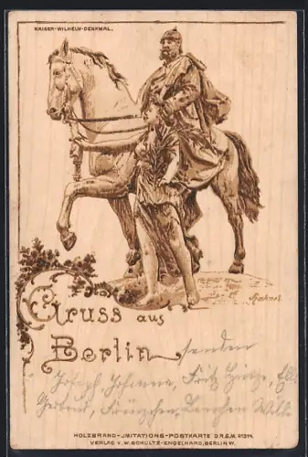 Lithographie Berlin, Kaiser-Wilhelm-Denkmal