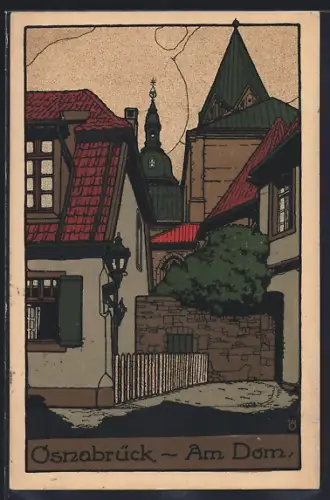 Steindruck-AK Osnabrück, Am Dom