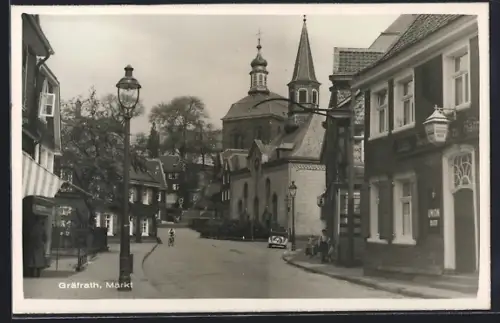 AK Gräfrath, Markt mit Restaurant