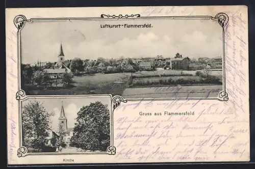 AK Flammersfeld, Ortsansicht mit Kirche