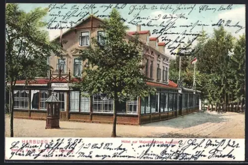 AK Hamburg-Harburg, Hotel zur majestätischen Aussicht mit Wintergarten