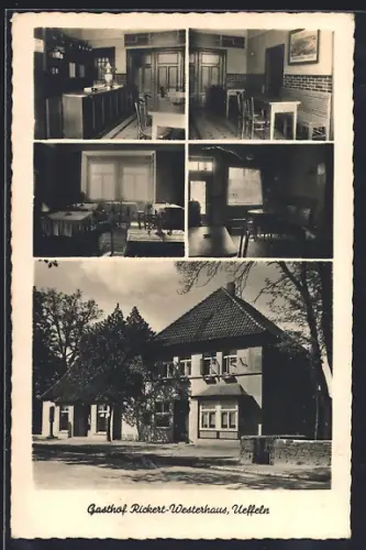 AK Ueffeln, Gasthof Rickert-Westerhaus, Innen- und Aussenansicht