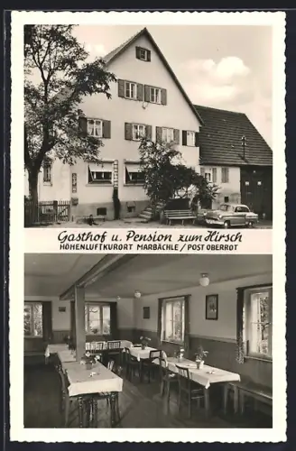 AK Oberrot, Gasthof u. Pension zum Hirsch, Innenansicht