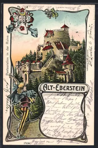 AK Alt-Eberstein, Burg, Wappen