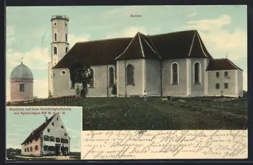 AK Spaichingen, Gasthaus auf dem Dreifaltigkeitsberg, Kirche