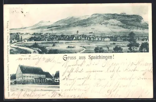 AK Spaichingen, Gasthaus Kreuz, Teilansicht