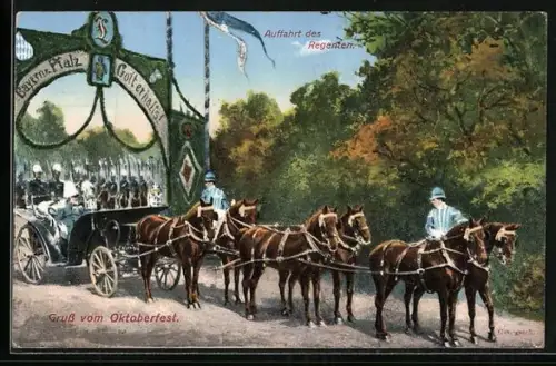 AK Auffahrt des Regenten auf das Oktoberfest