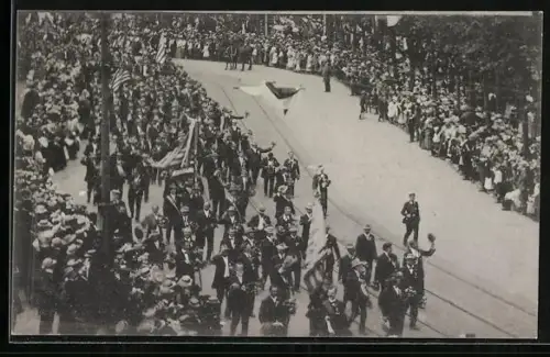 AK Frankfurt a. M., XI. Deutsches Turnfest 1908, Festzug