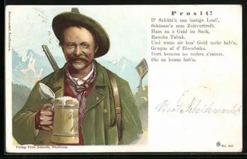 AK Prosit!, Schütze mit Bierkrug, Gedicht