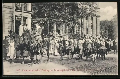 AK Kassel, Tausendjahrfeier 1913, Kulturhistorischer Festzug