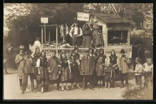 AK Stand Volks-Cafe Halle auf dem Volksfest