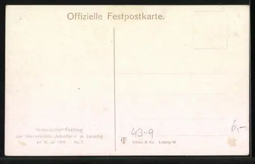 AK Leipzig, Universitäts-Jubelfeier 1909, Historischer Festzug, Volksfest