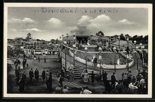 AK Dresden, Dresdner Vogelwiese, Karussells, Volksfest