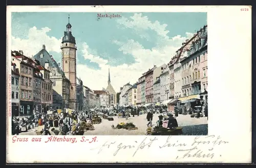 AK Altenburg /S.-A., Marktplatz mit Markt