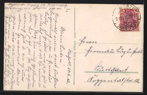 AK Nagold, Strassenpartie beim Rathaus mit Geschäft Bogen Schiler