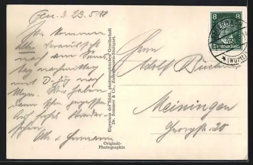 AK Stuttgart, Stadthalle mit Strassenpartie