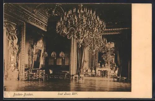 AK Baden-Baden, Casino, Saal Louis XIV., Innenansicht