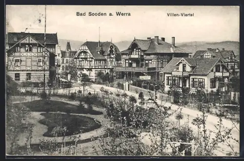 AK Bad Sooden a. Werra, Strassenpartie im Villen-Viertel