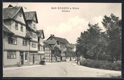 AK Bad Sooden, Strasse an der Weinreihe