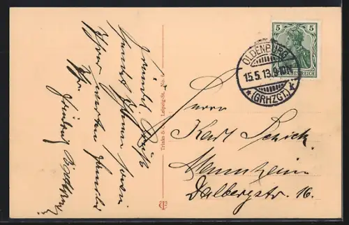 AK Oldenburg i. Gr., Postamt mit Strassenpartie