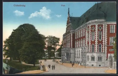 AK Oldenburg / O., Strasse am Postamt